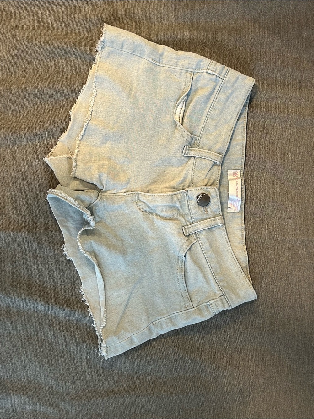 No Boundaries Light Blue Denim Frayed Hem Shorts